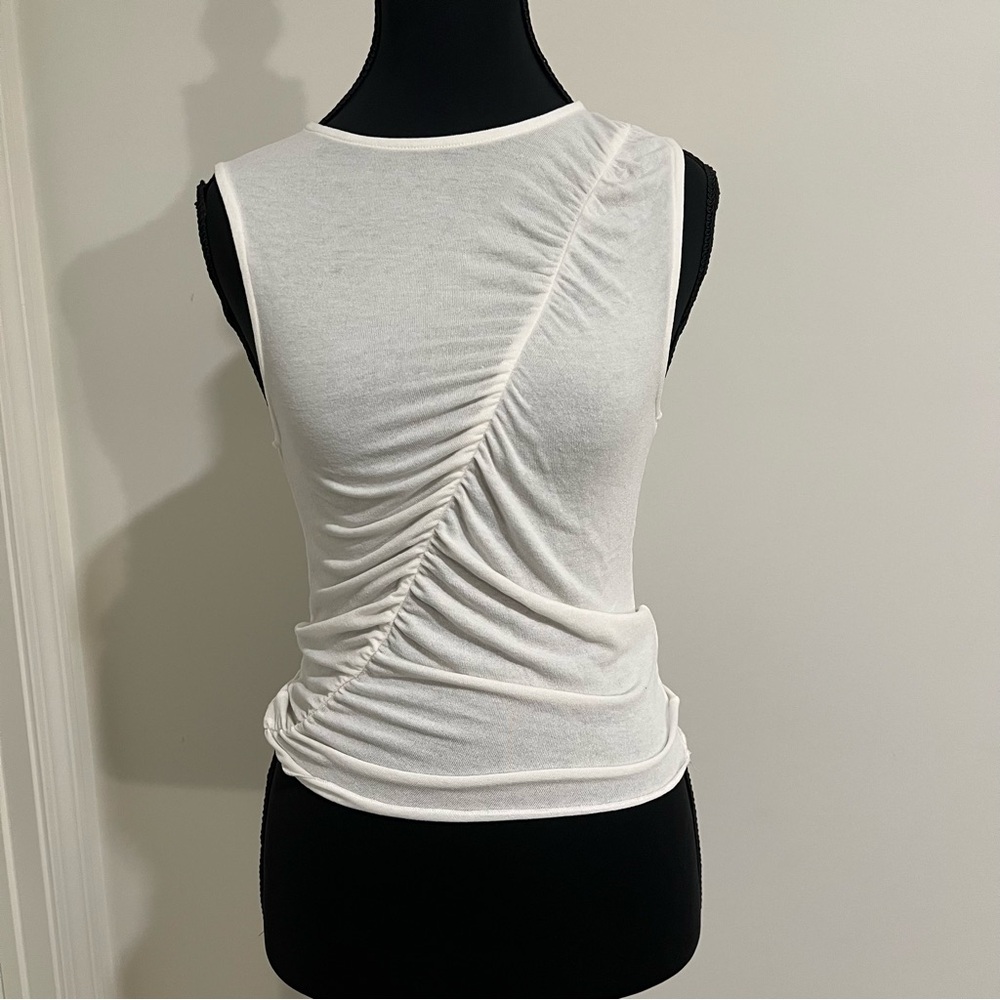 Cotton On Women's White Ruched Tank Top Size XS